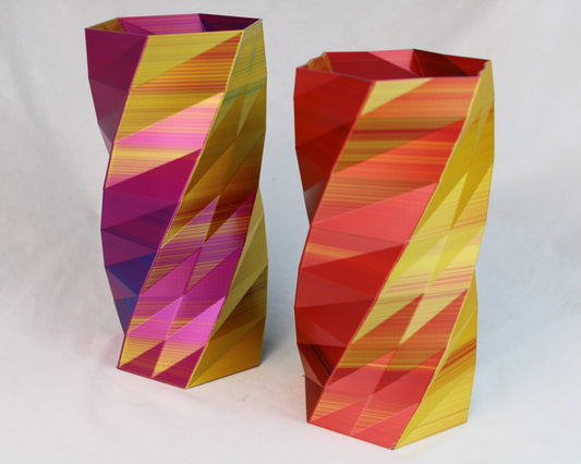 Vase - 6 sided, faceted